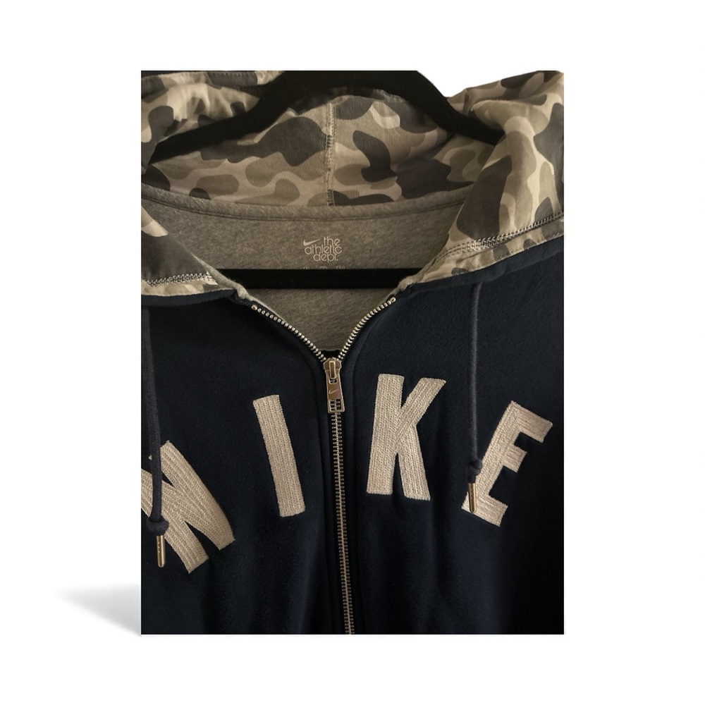 Nike Vintage Men's Dark Blue Zip-Up Hoodie Sweater Cotton Blend Size XXL - Picture 4 of 9